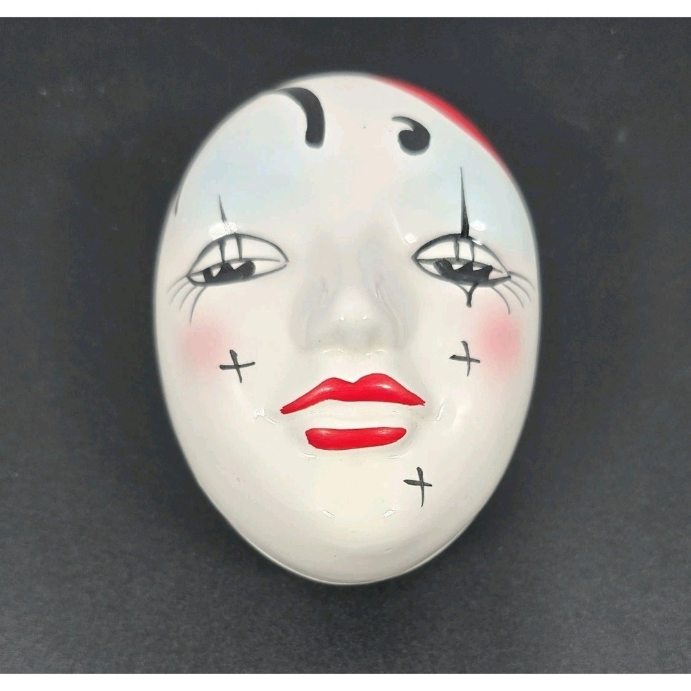 Vintage Ceramic Albert E PriceFace‎ Mask Trinket 1983 Style Mardi Gras